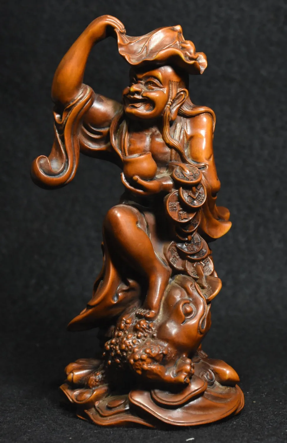 Crafts statue Chinese Taoism Boxwood Wood Carved LiuHai Wealth Toad Hoptoad figures Statue
Crafts statue Chinese Taoism Boxwood Wood Carved LiuHai Wealth Toad Hoptoad figures Statue