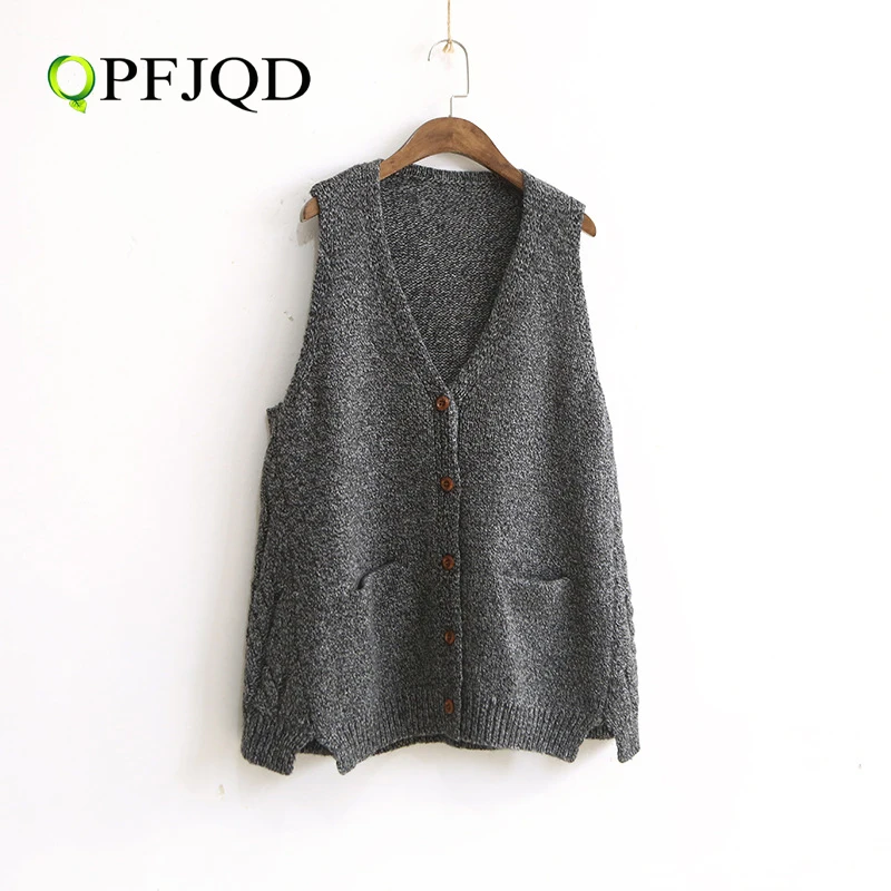 Korean Retro Wind Women'S Thick Warm Cotton Vest V-Neck Sleeveless Twist Pattern Knitted Female Vest Coat For Women Winter
Korean Retro Wind Women'S Thick Warm Cotton Vest V-Neck Sleeveless Twist Pattern Knitted Female Vest Coat For Women Winter