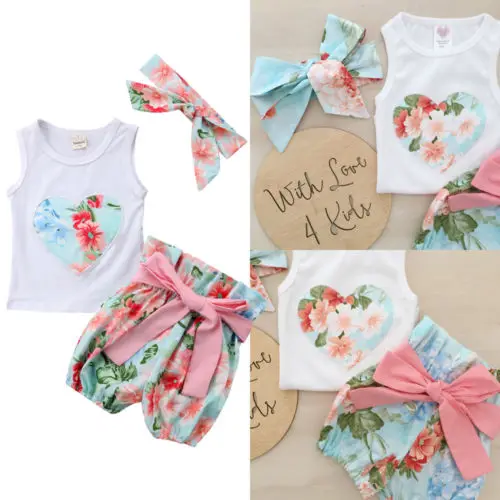 2018 New Kids Girl Floral Clothes Summer Baby Girls Sleeveless Cotton Shirt Vest Tops Shorts Pants Children Fashion Outfits Set
2018 New Kids Girl Floral Clothes Summer Baby Girls Sleeveless Cotton Shirt Vest Tops Shorts Pants Children Fashion Outfits Set