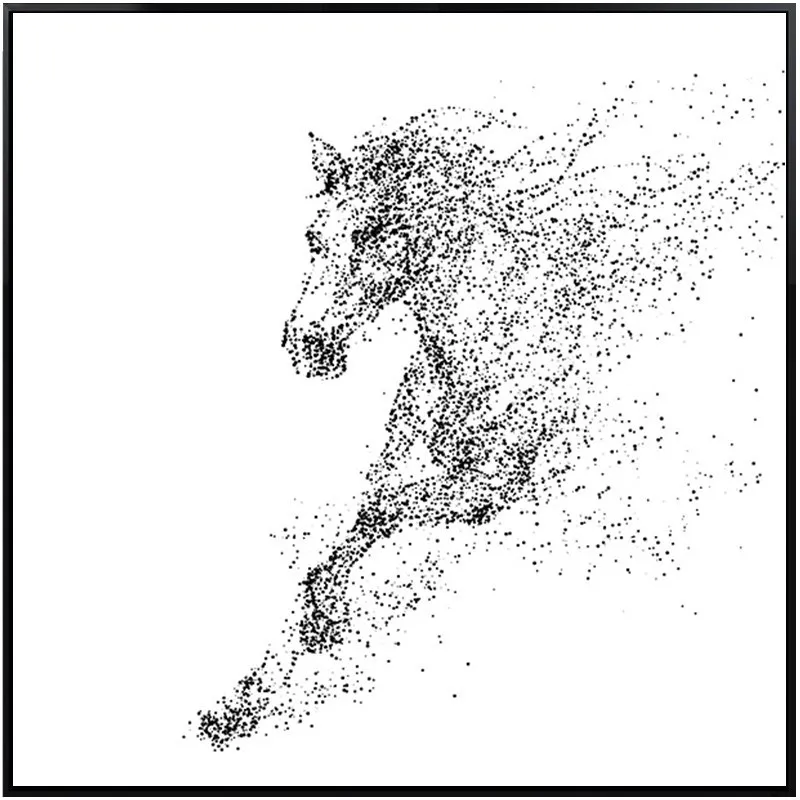 Фото Алмазная 5d мозаика сделай сам с изображением черной лошади | Дом и сад