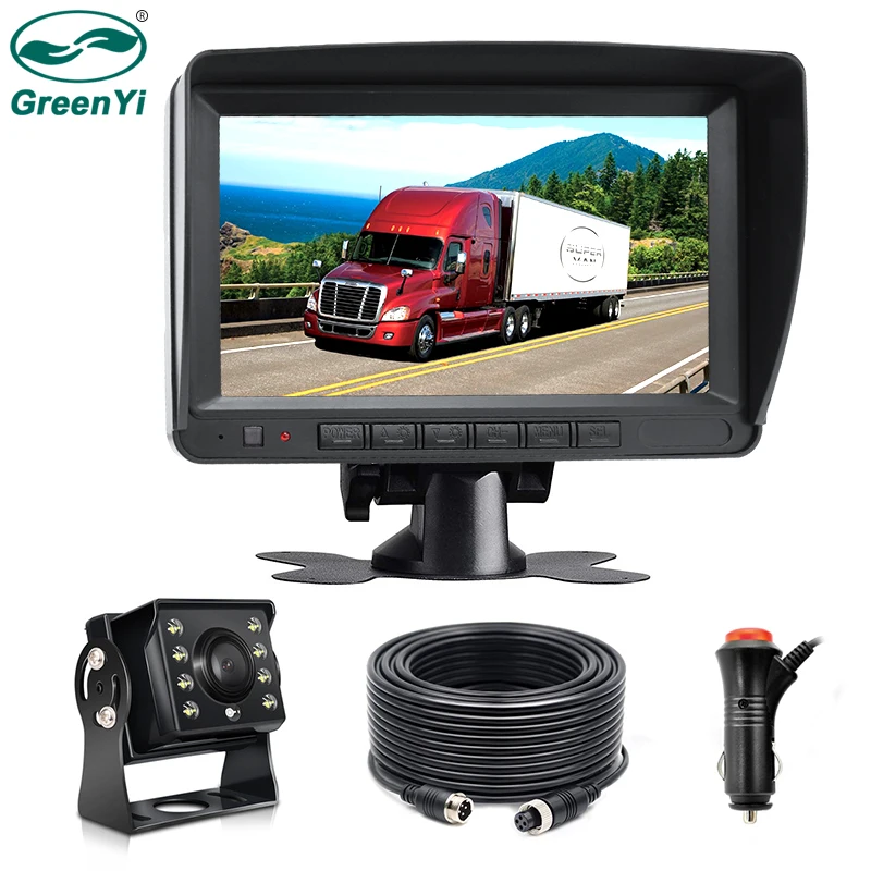 GreenYi Truck Wired AHD Backup Camera Monitor Kit HD 7 Inch Digital TFT Monitor 960P Camera with Powered by Cigarette Lighter
GreenYi Truck Wired AHD Backup Camera Monitor Kit HD 7 Inch Digital TFT Monitor 960P Camera with Powered by Cigarette Lighter