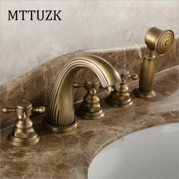 MTTUZK Antique brass 5piece Bathtub fauce bathroom faucet for hot and cold Mixer tap Sink faucet 3 handle 5 hole 5pcs/set
MTTUZK Antique brass 5piece Bathtub fauce bathroom faucet for hot and cold Mixer tap Sink faucet 3 handle 5 hole 5pcs/set
