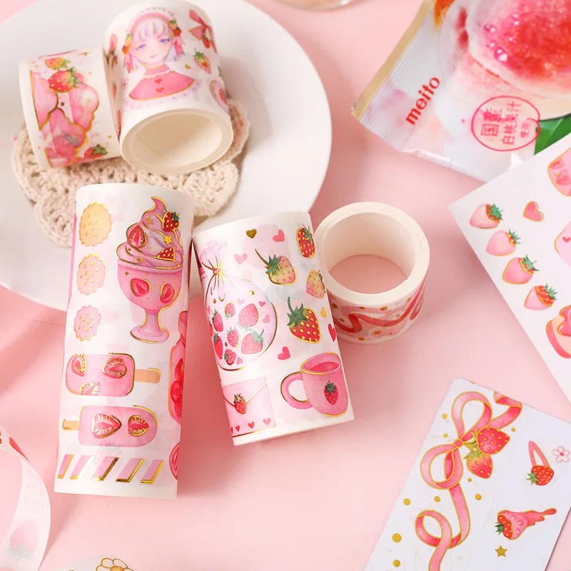 10 pcs/lot DIY Japanese Paper Decorative Adhesive Tape Strawberry Party Series Hot stamping Washi Tape/Masking Tape Stickers
10 pcs/lot DIY Japanese Paper Decorative Adhesive Tape Strawberry Party Series Hot stamping Washi Tape/Masking Tape Stickers