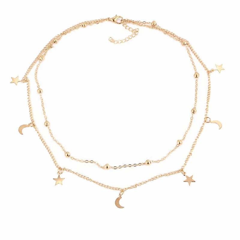 Women Star Moon Pendant Multilayer Necklaces Simple Fashion Beads Dainty Chain Jewelry Accessories Girls Exquisite Sweet Choker
Women Star Moon Pendant Multilayer Necklaces Simple Fashion Beads Dainty Chain Jewelry Accessories Girls Exquisite Sweet Choker
