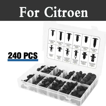 

240pcs Assortment Retainer Clips Push Type Retainers Push Set In Case Fits Car For Citroen C1 C2 C3 C4 Aircross Cactus C5 C6