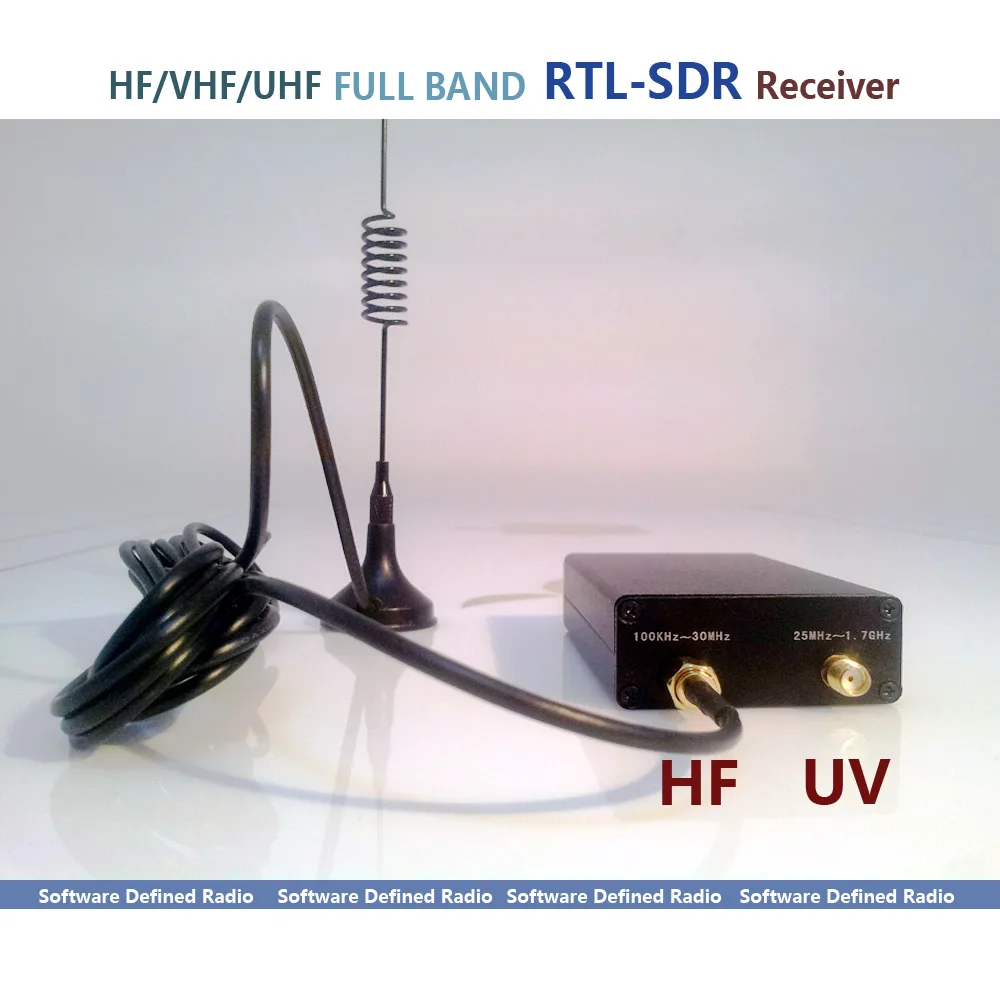 Любительский радиоприемник 100 кГц 1 7 ГГц полный диапазон UV HF RTL SDR USB тюнер RTLSDR