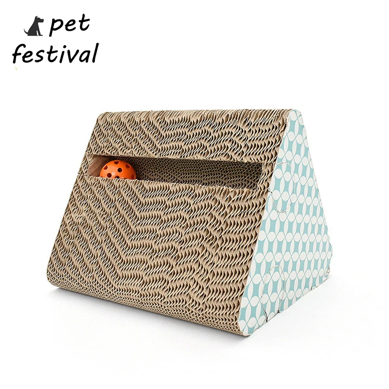 Pet Festival Pet Claws Bells Fun Scratch Board Corrugated Paper Double-sided Triangle Cat Scratch Board with The bell toys
Pet Festival Pet Claws Bells Fun Scratch Board Corrugated Paper Double-sided Triangle Cat Scratch Board with The bell toys