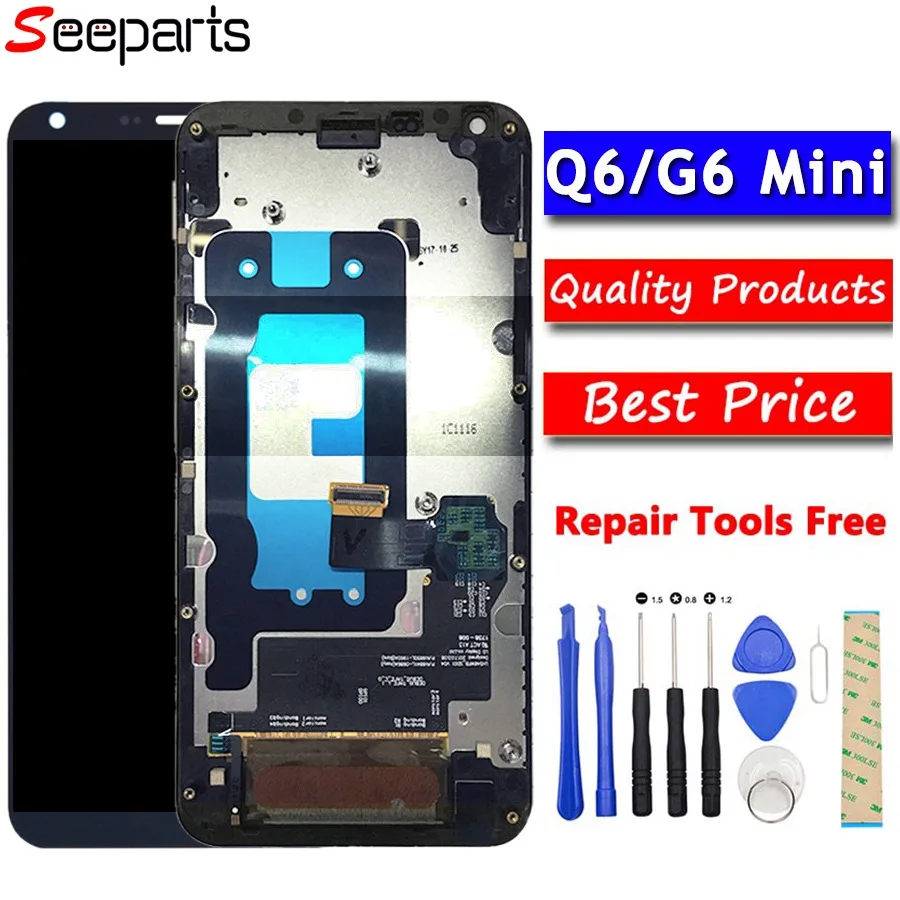 100% Tested 5.5" For LG Q6 LCD Display Touch Screen Digitizer Assembly With Frame Replacement For LG Q6 G6 mini LCD + Tools
100% Tested 5.5" For LG Q6 LCD Display Touch Screen Digitizer Assembly With Frame Replacement For LG Q6 G6 mini LCD + Tools