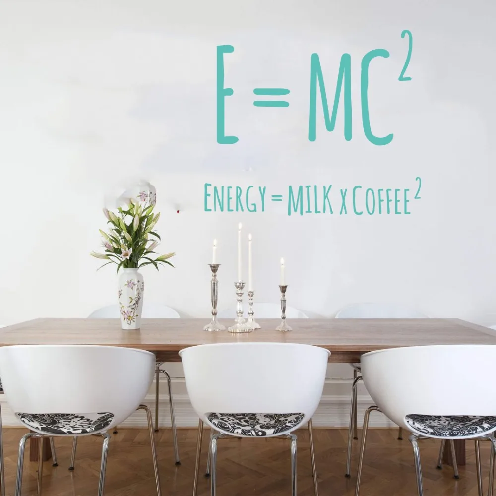 Coffee Lover Physical Formula Funny Wall Decal Cafe Bar Coffee Chemistry Science Quote Wall Sticker Kitchen Vinyl Cafe Decor (4)