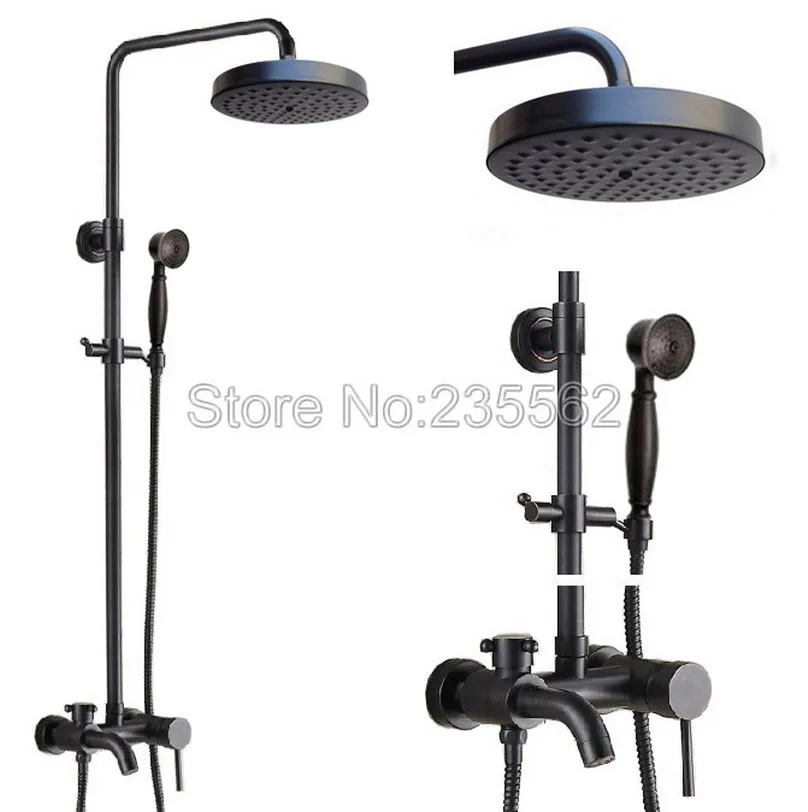 Black Oil Rubbed Brass Rainfall Bathroom Shower Faucet Set with Wall Mounted Bathtub Faucets + Handheld Shower Mixer Taps lrs345
Black Oil Rubbed Brass Rainfall Bathroom Shower Faucet Set with Wall Mounted Bathtub Faucets + Handheld Shower Mixer Taps lrs345