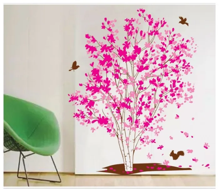 One Tree Dream Pink Flowers Birds Wall Stickers Home Decoration in Living Room adesivo de parede
One Tree Dream Pink Flowers Birds Wall Stickers Home Decoration in Living Room adesivo de parede