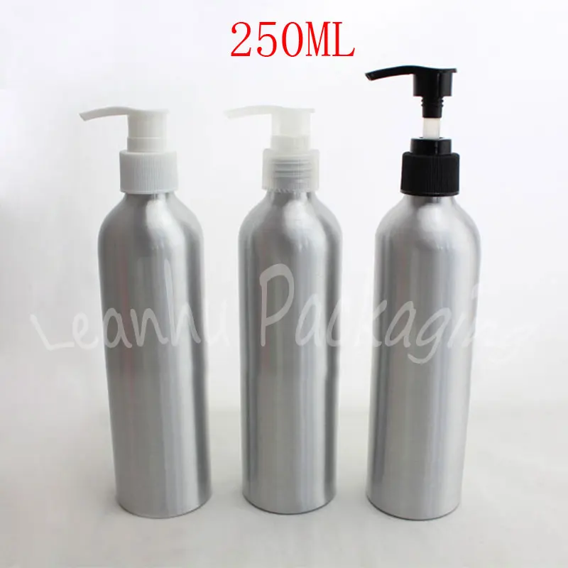 250ML Empty Aluminum Bottle With Lotion Pump 250CC Shampoo / Sub-bottling Cosmetic Container ( 12 PC/Lot ) | Красота и здоровье