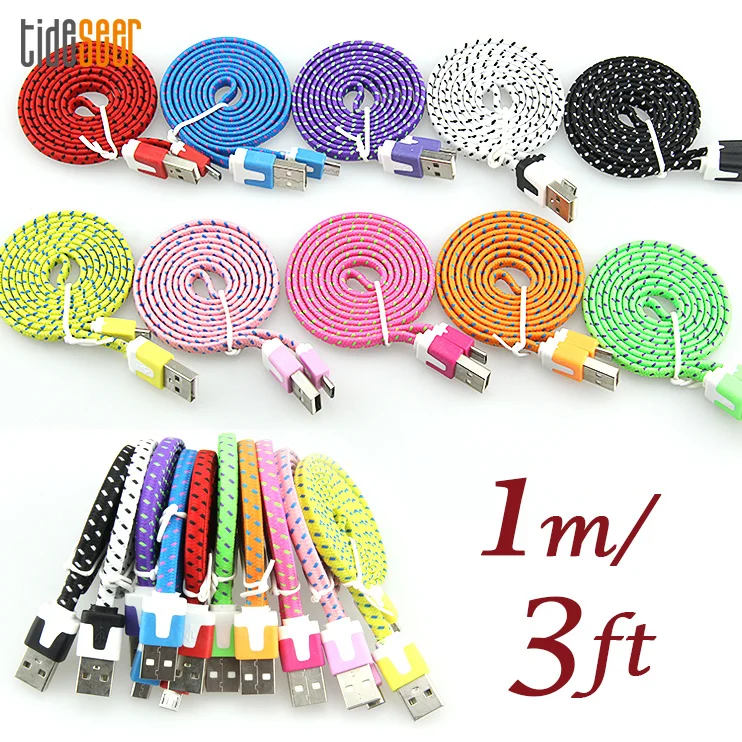 10pcs/lot 1M Fabric Braided Flat Micro 5pin Usb Phone Cable for Samsung S3 S4 S6 S7 for Htc Lg Xiaomi Charger and Data Sync line
10pcs/lot 1M Fabric Braided Flat Micro 5pin Usb Phone Cable for Samsung S3 S4 S6 S7 for Htc Lg Xiaomi Charger and Data Sync line