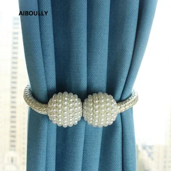 THINKEASY 2Pcs/set Magnetic Curtain Holders Tieback Clips Hanging Ball Beaded Buckle Tie Back Straps Accessories Home Decoration 
THINKEASY 2Pcs/set Magnetic Curtain Holders Tieback Clips Hanging Ball Beaded Buckle Tie Back Straps Accessories Home Decoration