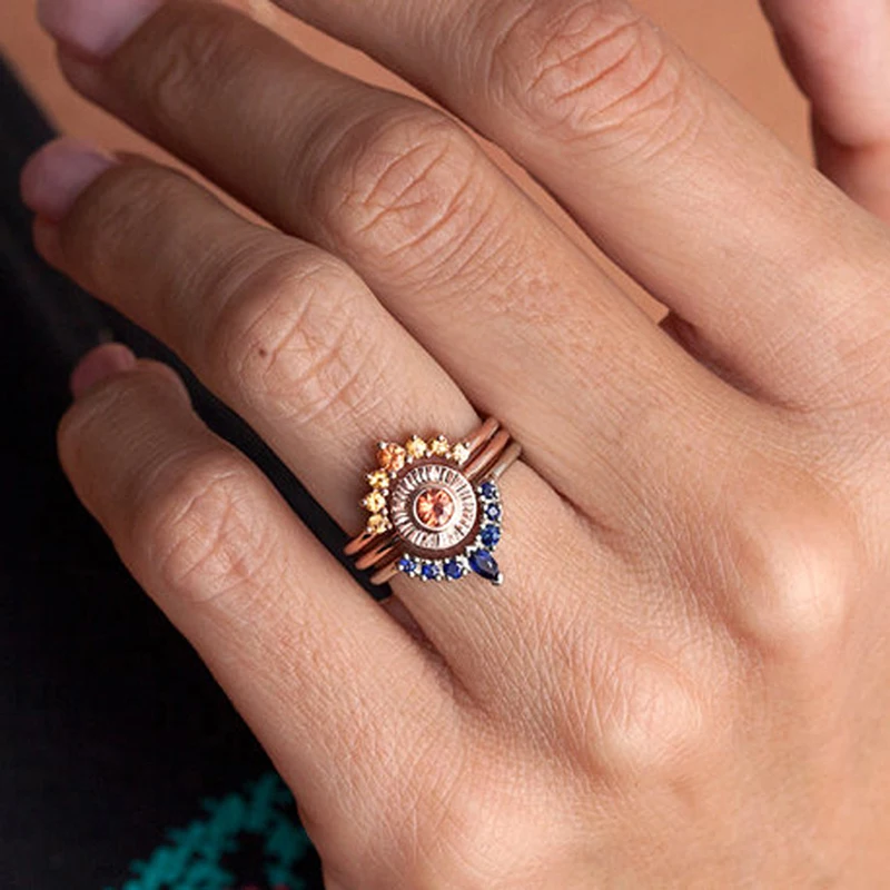 Rose Gold Color Creative Rings 3PCS/Set Stackable Three-piece Set Rhinestone Rings Trendy Jewelry Women Engagement Rings-373243
Rose Gold Color Creative Rings 3PCS/Set Stackable Three-piece Set Rhinestone Rings Trendy Jewelry Women Engagement Rings-373243