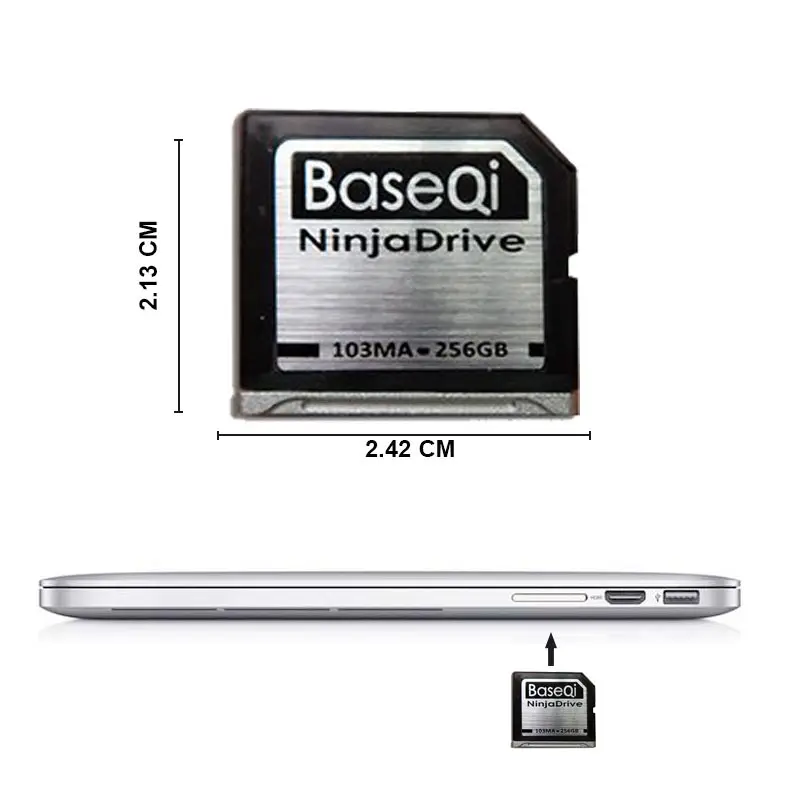 Алюминиевая карта памяти Baseqi Ninjadrive 256 ГБ металлический скрытый накопитель для