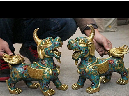 B0601 40413" Chinese Bronze Cloisonne Regius Palace Evil Foo Dog Lion kylin unicorn Pair statue
B0601 40413" Chinese Bronze Cloisonne Regius Palace Evil Foo Dog Lion kylin unicorn Pair statue