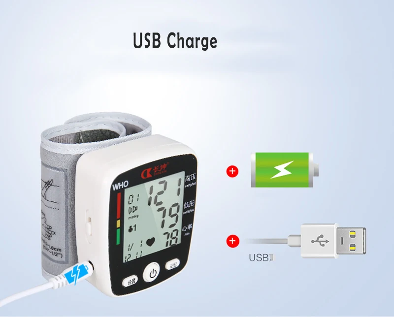 CK W355 Wrist Blood Pressure Monitor Tonometer LCD Digital Display