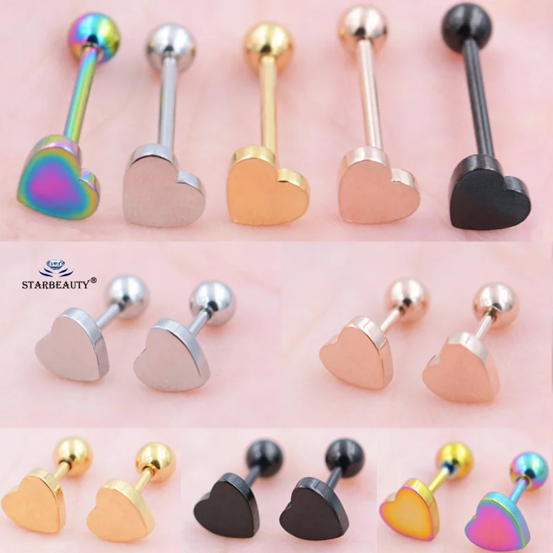 1 Pair or 1pc Polished Heart Tongue Piercing Tongue Ring Stud Ear Piercing Oreja Cartilage Helix Piercing Tragus Earrings Party
1 Pair or 1pc Polished Heart Tongue Piercing Tongue Ring Stud Ear Piercing Oreja Cartilage Helix Piercing Tragus Earrings Party