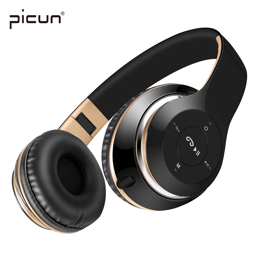 Image Picun BT 09 Bluetooth Headphones Wireless Stereo Headsets earbuds with Mic Support TF Card FM Radio for iPhone Samsung