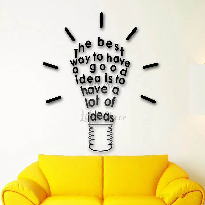 Ideas Vinyl Wall Decal Light Bulb Design Sticker Research Office Room Decoration Have Lots Of Posters Art AC131 | Дом и сад