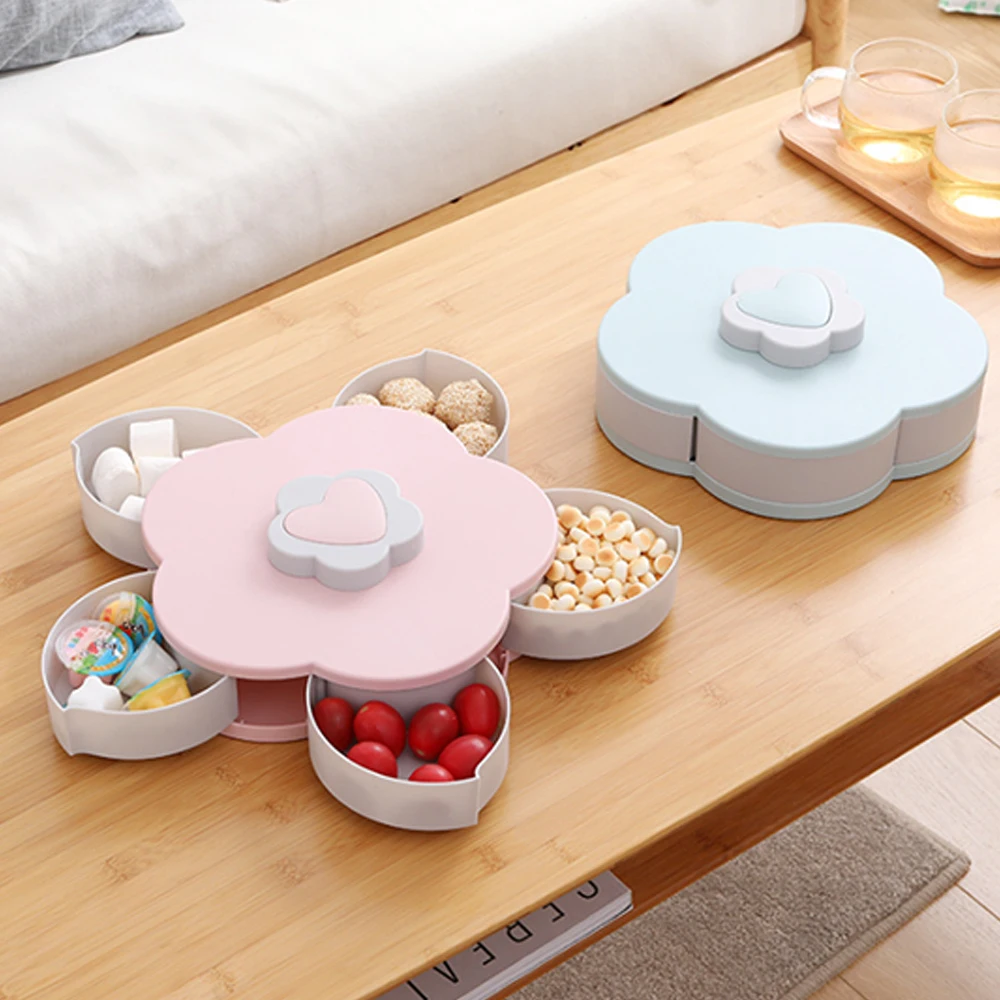 Petal-Shape Rotating Snack Box Candy Tray Food Storage Box Wedding Candy Plates Dried Fruit Organizer Storage tool
Petal-Shape Rotating Snack Box Candy Tray Food Storage Box Wedding Candy Plates Dried Fruit Organizer Storage tool