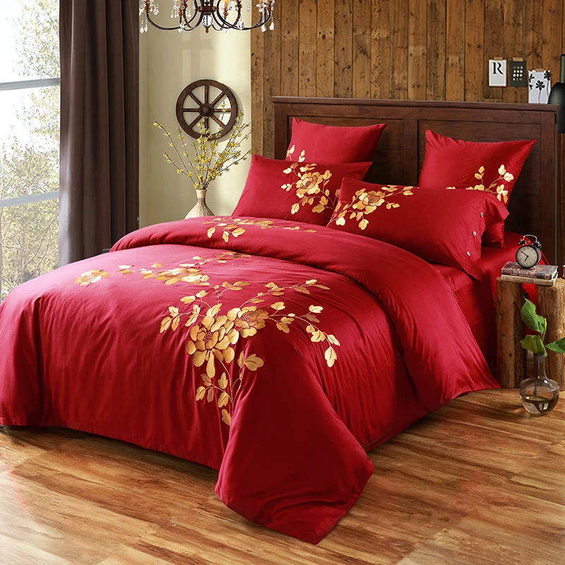 Papa&Mima Golden flowers Embroided Bedding Sets Queen King Size Bedclothes 100% Egyptian Cotton Bedlinen
Papa&Mima Golden flowers Embroided Bedding Sets Queen King Size Bedclothes 100% Egyptian Cotton Bedlinen