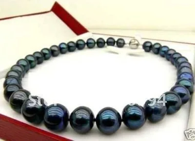 FREE SHIPPING>>>@@ wholesales genuine 9-10mm black pearl necklace 18" pearl Jewelry,gift, S
FREE SHIPPING>>>@@ wholesales genuine 9-10mm black pearl necklace 18" pearl Jewelry,gift, S