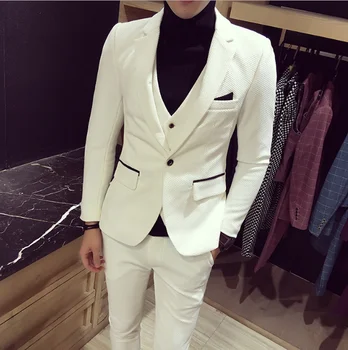 Custom Made Men's Suits (Jacket+Vest+Pants) Men's wedding dress autumn new style Men's fashion suit Men wedding suits man
Custom Made Men's Suits (Jacket+Vest+Pants) Men's wedding dress autumn new style Men's fashion suit Men wedding suits man