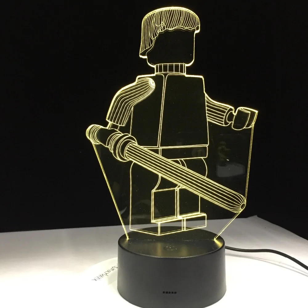 Мультяшный Робот 3D светодиодный настольный светильник для офиса отеля спальни