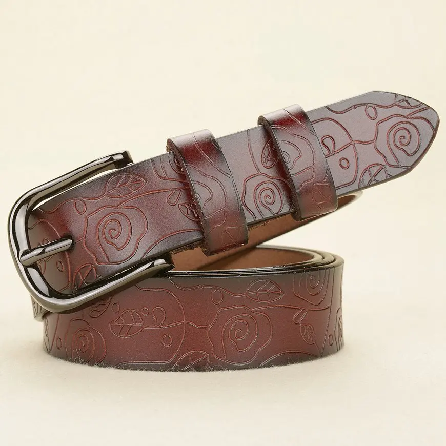 Fashion Genuine leather women dress belt New Pin buckle lady Cowskin belt leather High quality flower female strap for jeans
Fashion Genuine leather women dress belt New Pin buckle lady Cowskin belt leather High quality flower female strap for jeans