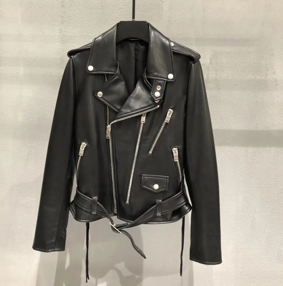Spring Autumn Womens Nappa Leather Coats Zipper Closure Motorcycle Bike Women Real Leather Jacket With Tassels
Spring Autumn Womens Nappa Leather Coats Zipper Closure Motorcycle Bike Women Real Leather Jacket With Tassels