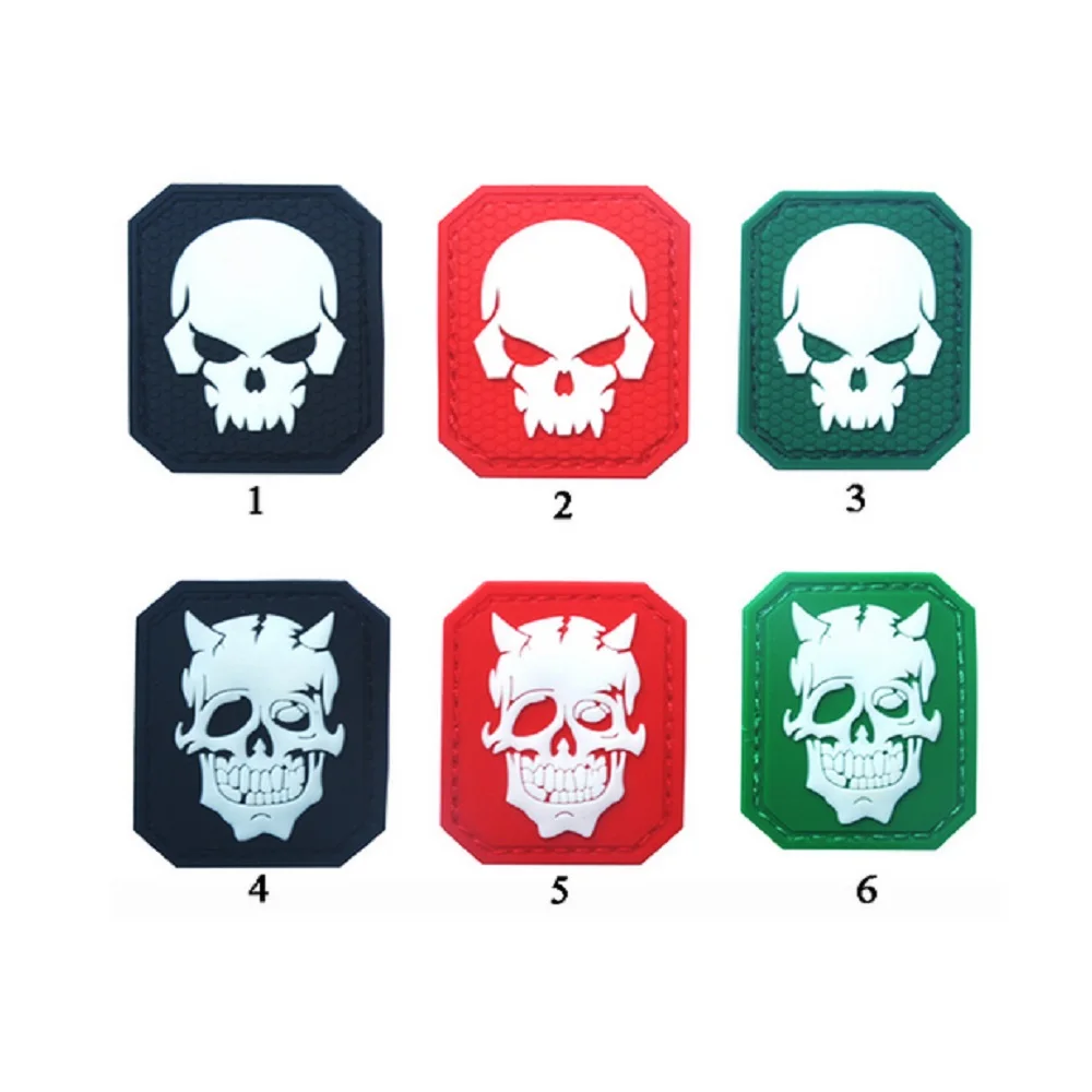 3D PVC Glue loops and hook Night patch Tactical Army Morale Badge noctilucent Luminous Skull patches
3D PVC Glue loops and hook Night patch Tactical Army Morale Badge noctilucent Luminous Skull patches
