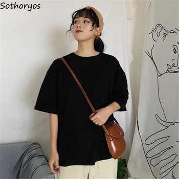 T-shirts Women Summer Trendy Korean Style Short-sleeved Solid Loose Girl All-match Simple Streetwear Womens Clothing Chic Casual
T-shirts Women Summer Trendy Korean Style Short-sleeved Solid Loose Girl All-match Simple Streetwear Womens Clothing Chic Casual