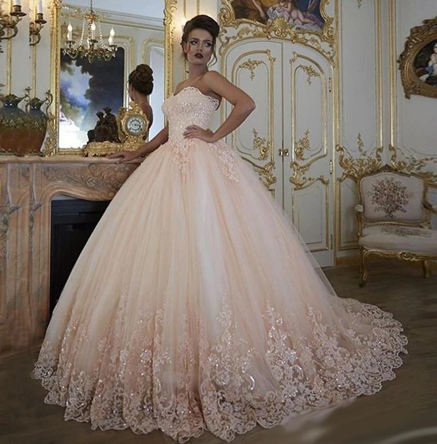Embroidery Sequin Lace Wedding Dresses Off Shoulder Vintage Quality Arab Wedding Dress Ball Gown 2019 Pink Color Plus Size W0348
Embroidery Sequin Lace Wedding Dresses Off Shoulder Vintage Quality Arab Wedding Dress Ball Gown 2019 Pink Color Plus Size W0348