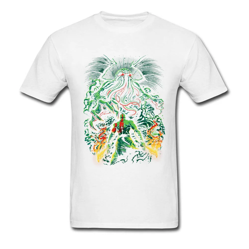 Prevailing Mens T-shirts O Neck Short Sleeve 100% Cotton Clash of the old gods Tops T Shirt Normal Sweatshirts Clash of the old gods white