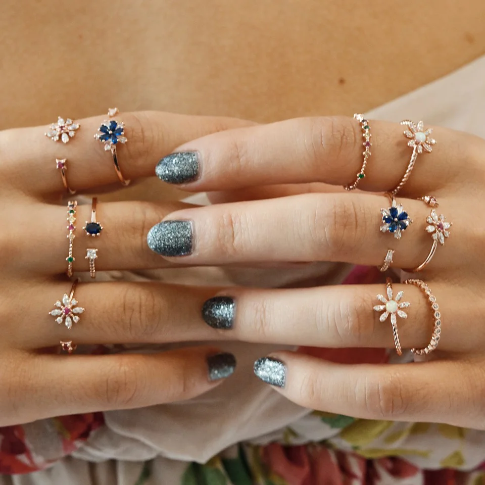 Bloom flower jewelry collection colorful dainty cute flowers design open adjust Midi Fashion elegance women ladies ring jewelry
Bloom flower jewelry collection colorful dainty cute flowers design open adjust Midi Fashion elegance women ladies ring jewelry