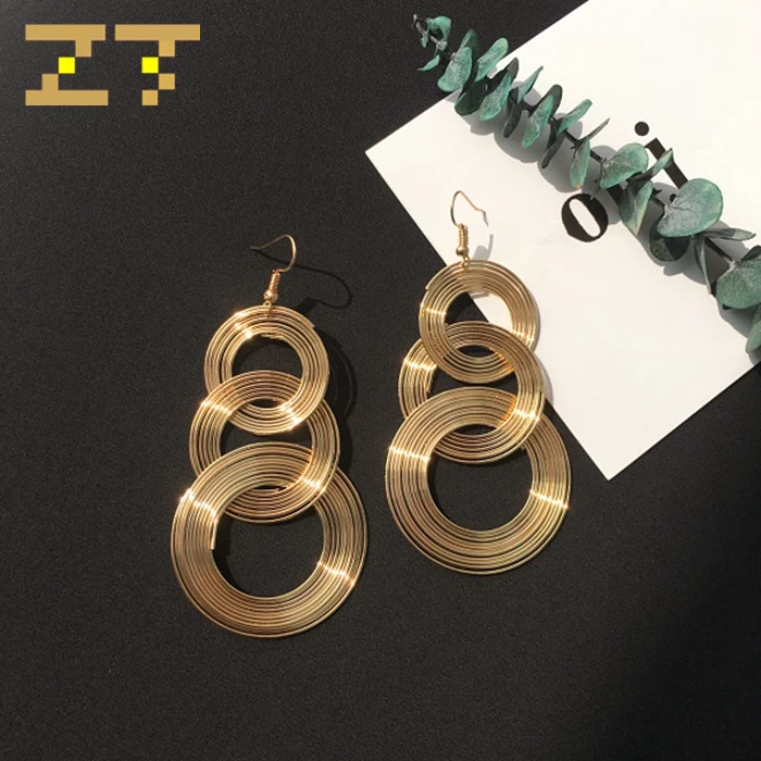 High Quality Hot Sale Statement Exaggerated Big Long Multi-Layer Metal Circle Dangle Drop Silver Gold Earring for Women Jewelry
High Quality Hot Sale Statement Exaggerated Big Long Multi-Layer Metal Circle Dangle Drop Silver Gold Earring for Women Jewelry