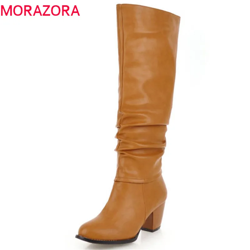 MORAZORA 2019 new arrive knee high boots women round toe autumn winter boots slip on comfortable fashion high heels shoes woman
MORAZORA 2019 new arrive knee high boots women round toe autumn winter boots slip on comfortable fashion high heels shoes woman