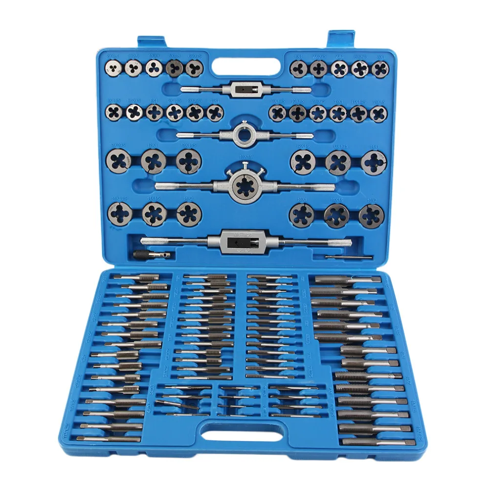 110Pcs Thread Screw Metric Plugs Taps and Die Wrench Set Used Electric Tools DIY Screw Extractor/Puller Kit Set Steel Set Bolt
110Pcs Thread Screw Metric Plugs Taps and Die Wrench Set Used Electric Tools DIY Screw Extractor/Puller Kit Set Steel Set Bolt