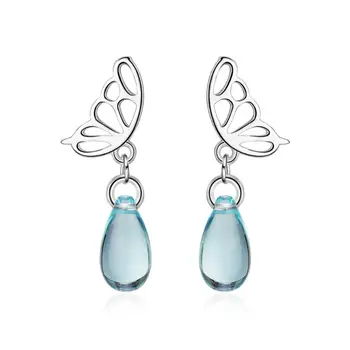 New Butterfly Wing Water Drop Blue Crystal Dangle Earrings For Women Trend 925 Sterling Silver Jewelry Party Gift Brincos SAE77
New Butterfly Wing Water Drop Blue Crystal Dangle Earrings For Women Trend 925 Sterling Silver Jewelry Party Gift Brincos SAE77