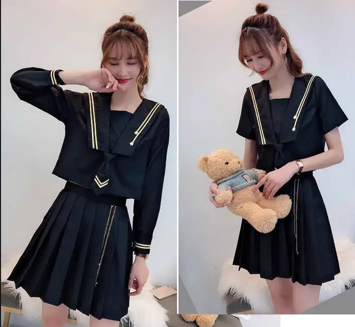 DARK Meteor shower suit Japanese sailor suit school uniform class Japanese JK uniform shirt skirt / set JK008
DARK Meteor shower suit Japanese sailor suit school uniform class Japanese JK uniform shirt skirt / set JK008