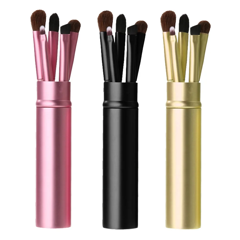 

5Pcs Eye Makeup Brushes Set Eyeshadow Eyebrow Lipbrush Eyeliner Powder Professional Cosmetic Brush Tool Kit With Round Tube