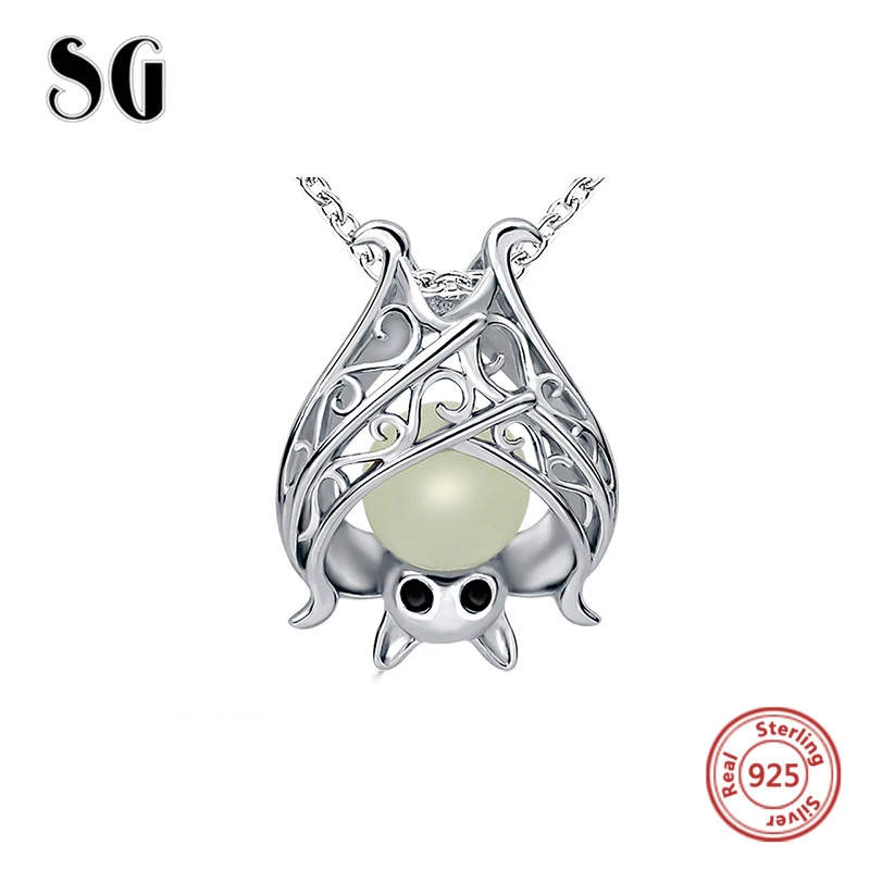 SG 925 sterling silver cute animal bat luminous charms pendant chain necklace beads diy fashion jewelry making for women gifts
SG 925 sterling silver cute animal bat luminous charms pendant chain necklace beads diy fashion jewelry making for women gifts