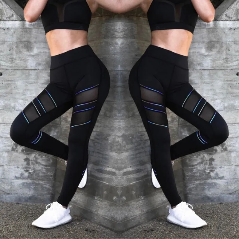 Женские спортивные Леггинсы с черным принтом женские леггинсы для фитнеса