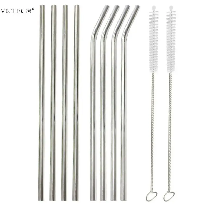 

Stainless Steel Metal Straw Reusable Straw with Brush DIY Tea Coffee Party Products Bar Accessories Supply Metal Drinking Straws