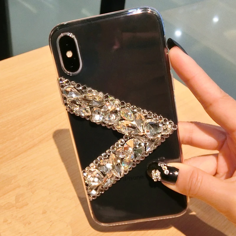 Креативный дизайн буквы V стразы Алмазный чехол для телефона LG G7 G6 Q6 V10 V20 V30 X