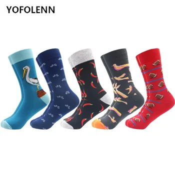 5 Pairs/lot Happy Funny Men's Combed Cotton Socks High Quality with Crane Bicycle Chili Pattern Long Tube Skateboard Dress Socks
5 Pairs/lot Happy Funny Men's Combed Cotton Socks High Quality with Crane Bicycle Chili Pattern Long Tube Skateboard Dress Socks