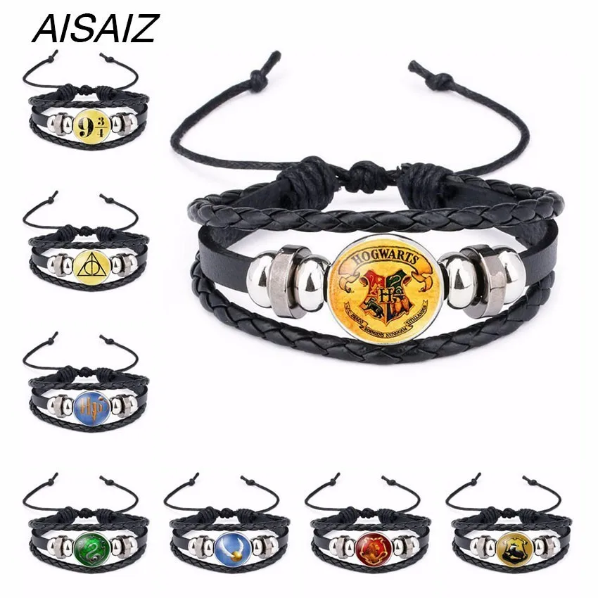 9 styles Vintage Fans Harry P Magic Academy Badge Logo Charm Bracelets & Bangles Leather Bracelets Man Kids Jewelry Gifts
9 styles Vintage Fans Harry P Magic Academy Badge Logo Charm Bracelets & Bangles Leather Bracelets Man Kids Jewelry Gifts