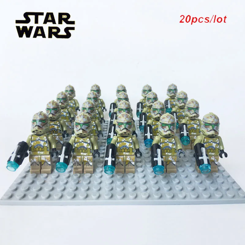 NEW 20pcs/lot Star Wars Episode 3 41st Kashyyyk Clone Trooper sw519 minifigs with gun Compatible legoe 75142 block kids toys
NEW 20pcs/lot Star Wars Episode 3 41st Kashyyyk Clone Trooper sw519 minifigs with gun Compatible legoe 75142 block kids toys